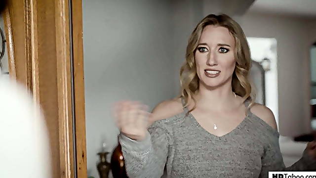 Blonde stepmom with small tits fucked by stepson