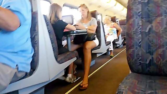 Blonde MILF in the train