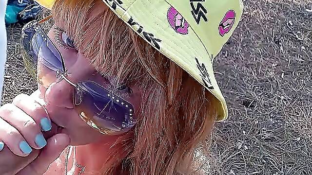 Kinky selfie - quick fuck in the forest. Blowjob, ass licking, doggy style, cum on face. Outdoor sex