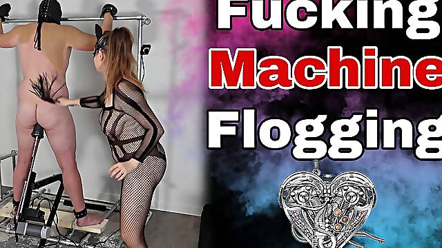 Fucking Machine Flogging Femdom Slave