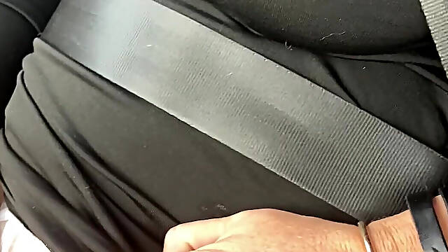 Slut in Car Butt Plug and Big Tits for French Bitch Lady Oups