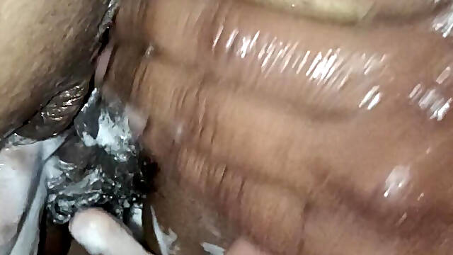 Aunty Showing Bathroom