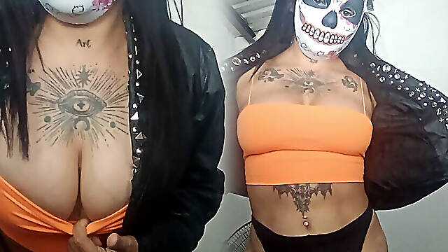 Skinny Goth Girl Sends Video to Her Stepbrother