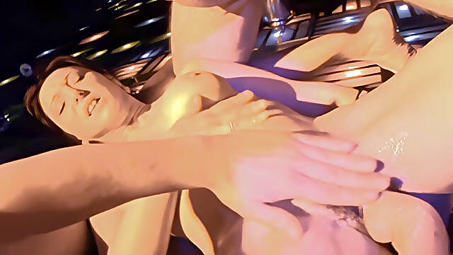 Double Penetratrion on the Club Stage for This Italian Slut