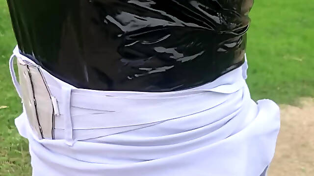 The Park Whore in Micro Skirt and Plug