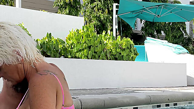 Getting Frisky in the Hot Tub. Boob Play