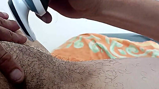 Shaving My Wife's Hairy Cunt