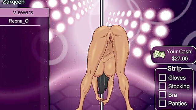 Hot MILF Pole Dancing and Hot Eaten by Another Hot Babe